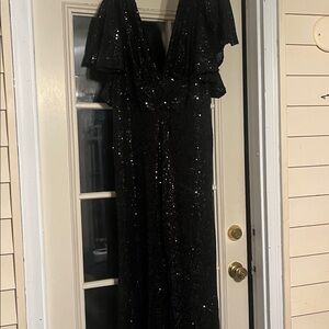 Wide leg sequin jumpsuit